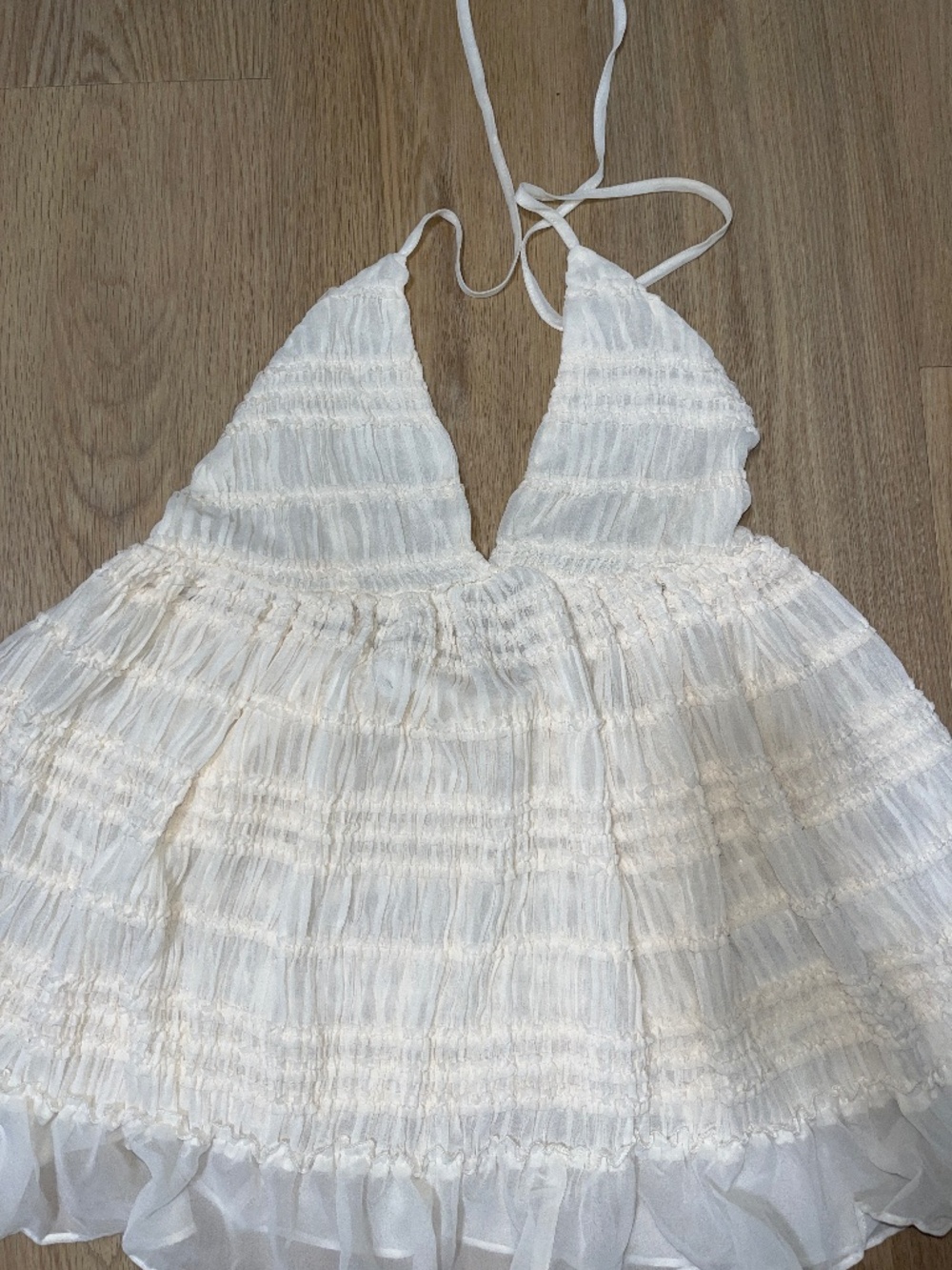 White ruffle cami top/dress